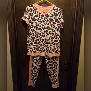 Pink & Gray Leopard Print 2-Piece Set